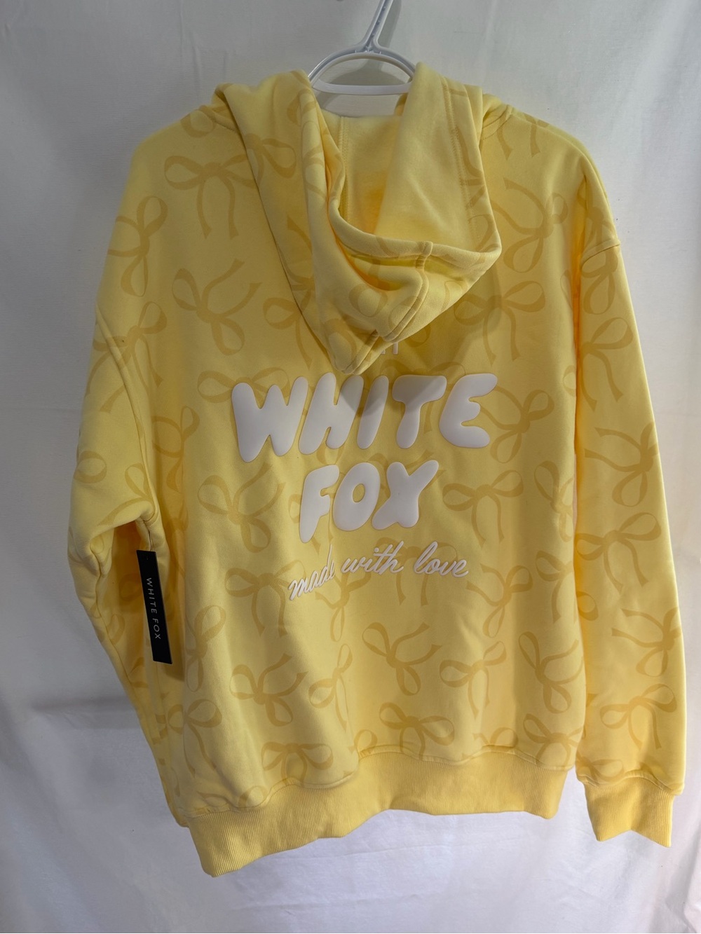 White Fox NWT Lemon Bow Hoodie Oversized- Small/Medium - Picture 7 of 7